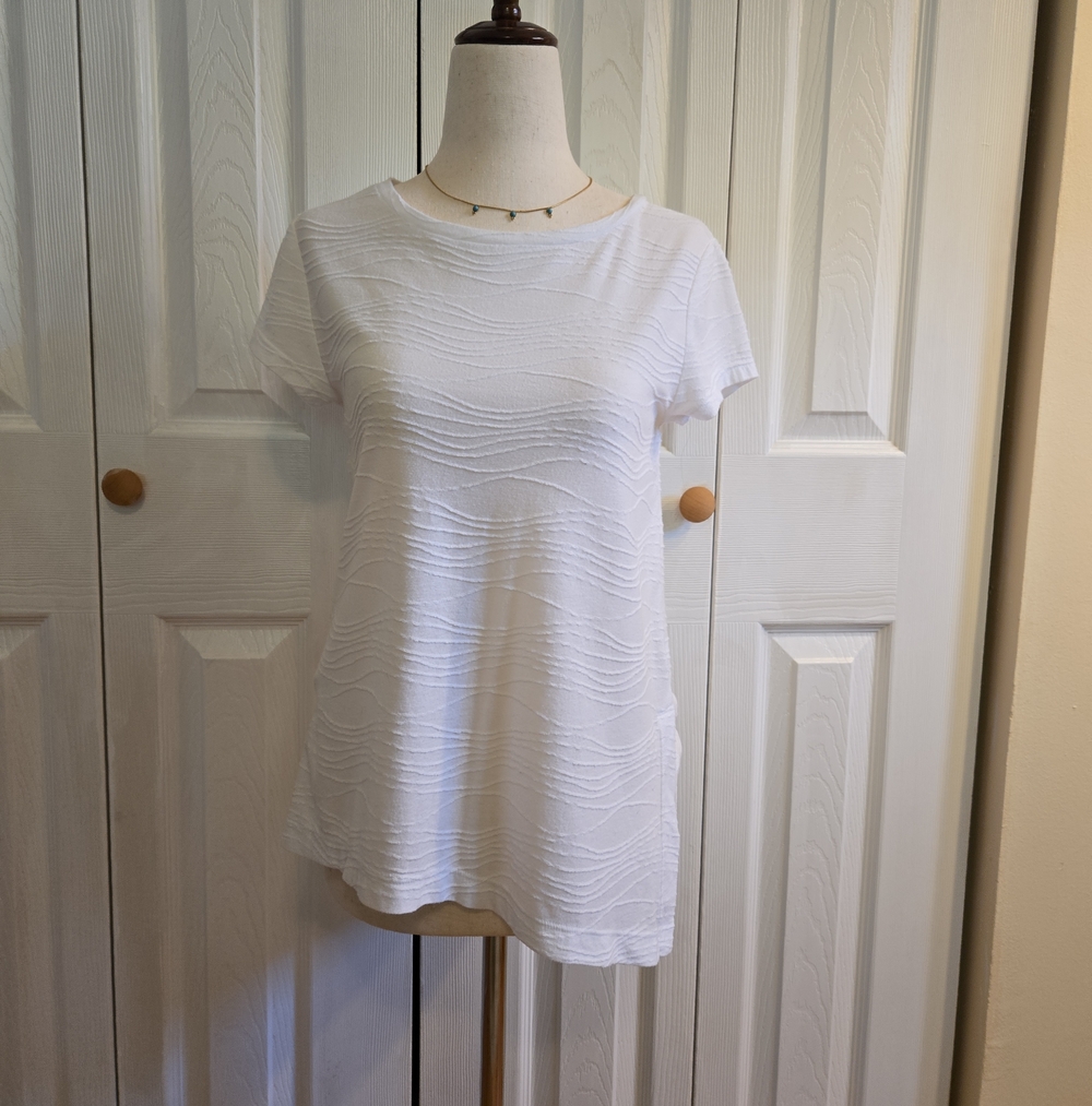 Simply Vera Vera Wang White Short-Sleeve Textured Tee